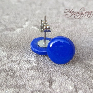 KIRÁLYKÉK fülbevaló  - ékszer - fülbevaló - pötty fülbevaló - Meska.hu