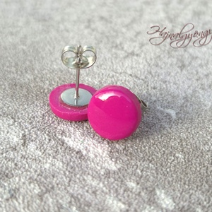 MAGENTA fülbevaló  - ékszer - fülbevaló - pötty fülbevaló - Meska.hu