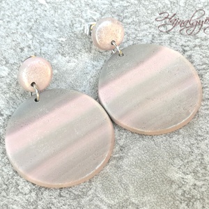 RÓZSASZÍN ÁRNYAK fülbevaló - ékszer - fülbevaló - lógós kerek fülbevaló - Meska.hu