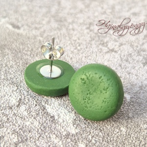 NAGY ZÖLD fülbevaló  - ékszer - fülbevaló - pötty fülbevaló - Meska.hu
