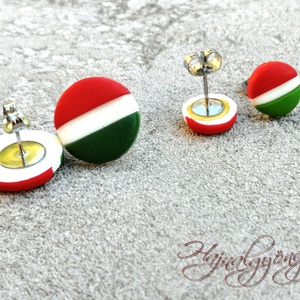 NEMZETI nemsacél fülbevaló - 10 mm - ékszer - fülbevaló - pötty fülbevaló - Meska.hu