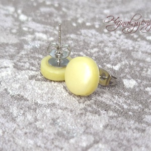 FÉNYES SÁRGA fülbevaló  - ékszer - fülbevaló - pötty fülbevaló - Meska.hu