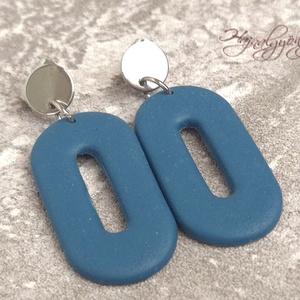 ACÉLKÉK OVÁLIS fülbevaló - Meska.hu