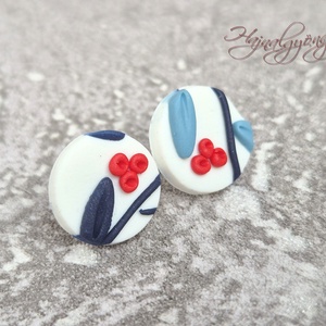 KÉK TAVASZ nemesacél fülbevaló , Ékszer, Fülbevaló, Pötty fülbevaló, Ékszerkészítés, Gyurma, MESKA