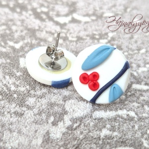 KÉK TAVASZ nemesacél fülbevaló  - ékszer - fülbevaló - pötty fülbevaló - Meska.hu