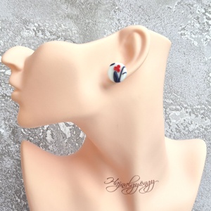 KÉK TAVASZ nemesacél fülbevaló  - ékszer - fülbevaló - pötty fülbevaló - Meska.hu