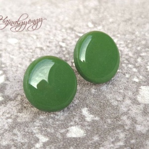 FŰZÖLD fülbevaló 15 mm - ékszer - fülbevaló - pötty fülbevaló - Meska.hu