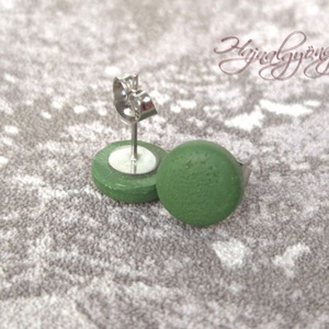 FŰZÖLD fülbevaló 10 mm - ékszer - fülbevaló - pötty fülbevaló - Meska.hu