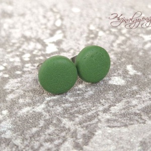 FŰZÖLD fülbevaló 10 mm - ékszer - fülbevaló - pötty fülbevaló - Meska.hu
