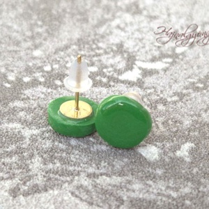 ÉLÉNK ZÖLD fülbevaló 10 mm - ékszer - fülbevaló - pötty fülbevaló - Meska.hu