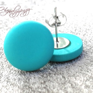 TÜRKIZ nemesacél fülbevaló  - ékszer - fülbevaló - pötty fülbevaló - Meska.hu