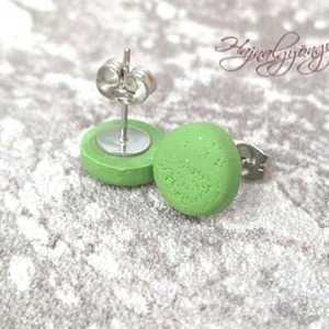 VILÁGOSZÖLD fülbevaló 10 mm - ékszer - fülbevaló - pötty fülbevaló - Meska.hu