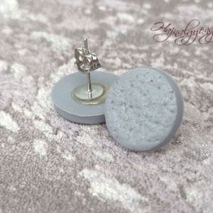 EZÜSTÖS nemesacél fülbevaló , Ékszer, Fülbevaló, Pötty fülbevaló, Ékszerkészítés, Gyurma, MESKA