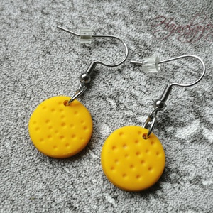 NAPSÁRGA nemesacél fülbevaló, Ékszer, Fülbevaló, Lógó fülbevaló, Gyurma, Ékszerkészítés, MESKA