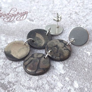 BRONZ RÖGÖK nemesacél fülbevaló - ékszer - fülbevaló - lógó fülbevaló - Meska.hu