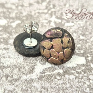 BRONZ RÖGÖK nemesacél fülbevaló - ékszer - fülbevaló - pötty fülbevaló - Meska.hu