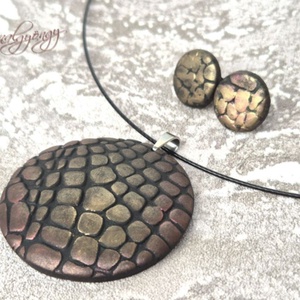 BRONZ RÖGÖK nemesacél fülbevaló - ékszer - fülbevaló - pötty fülbevaló - Meska.hu