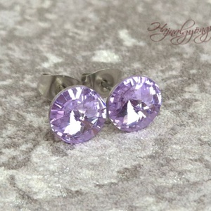 VIOLET nemesacél fülbevaló 8 mm - ékszer - fülbevaló - pötty fülbevaló - Meska.hu