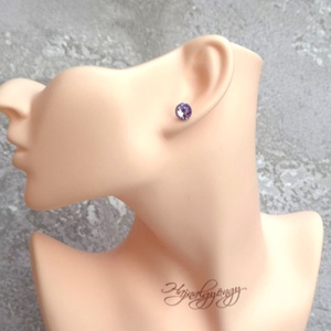 VIOLET nemesacél fülbevaló 8 mm - ékszer - fülbevaló - pötty fülbevaló - Meska.hu