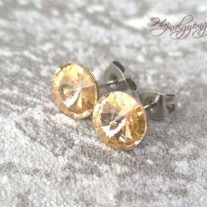 LIGHT PEACH nemesacél fülbevaló 8 mm, Ékszer, Fülbevaló, Pötty fülbevaló, Ékszerkészítés, MESKA