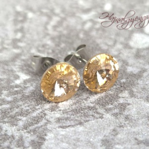 LIGHT PEACH nemesacél fülbevaló 8 mm - ékszer - fülbevaló - pötty fülbevaló - Meska.hu