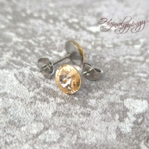 LIGHT PEACH nemesacél fülbevaló 8 mm - ékszer - fülbevaló - pötty fülbevaló - Meska.hu