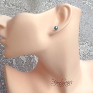 PRECIOSA kék gömb nemesacél fülbevaló 6 mm - ékszer - fülbevaló - pötty fülbevaló - Meska.hu