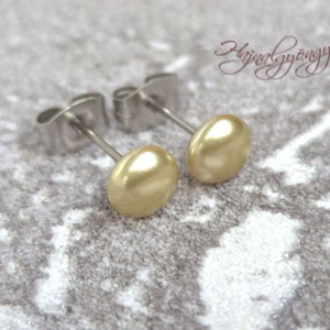 PRECIOSA arany félgömb nemesacél fülbevaló 6 mm - ékszer - fülbevaló - pötty fülbevaló - Meska.hu