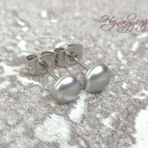 PRECIOSA ezüst félgömb nemesacél fülbevaló 6 mm - Meska.hu