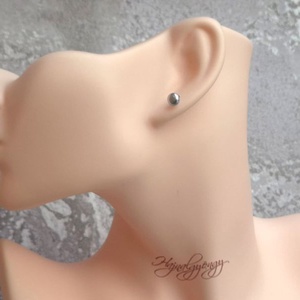 PRECIOSA ezüst félgömb nemesacél fülbevaló 6 mm - ékszer - fülbevaló - pötty fülbevaló - Meska.hu