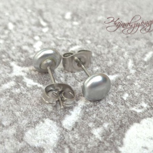 PRECIOSA ezüst félgömb nemesacél fülbevaló 6 mm - ékszer - fülbevaló - pötty fülbevaló - Meska.hu