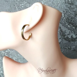 Sárgaréz karika fülbevaló - ékszer - fülbevaló - karika fülbevaló - Meska.hu