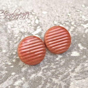 BRONZ CSÍKOS nagy fülbevaló  - ékszer - fülbevaló - pötty fülbevaló - Meska.hu