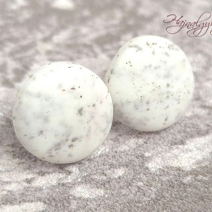 FEHÉR ARANY nemesacél fülbevaló 15 mm - ékszer - fülbevaló - pötty fülbevaló - Meska.hu