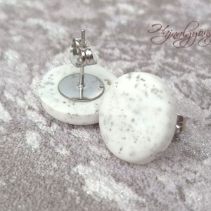 FEHÉR ARANY nemesacél fülbevaló 15 mm, Ékszer, Fülbevaló, Pötty fülbevaló, Ékszerkészítés, Gyurma, MESKA