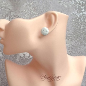 FEHÉR ARANY nemesacél fülbevaló 15 mm - ékszer - fülbevaló - pötty fülbevaló - Meska.hu