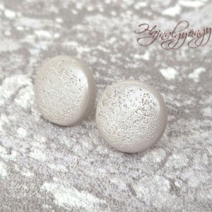 FÉNYES BÉZS nemesacél fülbevaló 15 mm - ékszer - fülbevaló - pötty fülbevaló - Meska.hu