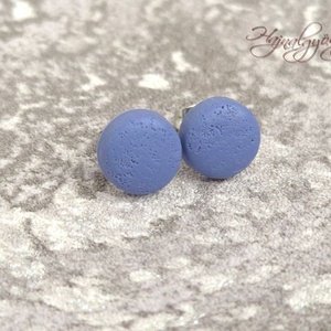 LILÁS KÉKES nemesacél fülbevaló 10 mm, Ékszer, Fülbevaló, Pötty fülbevaló, Ékszerkészítés, Gyurma, MESKA