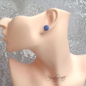 LILÁS KÉKES nemesacél fülbevaló 10 mm - ékszer - fülbevaló - pötty fülbevaló - Meska.hu