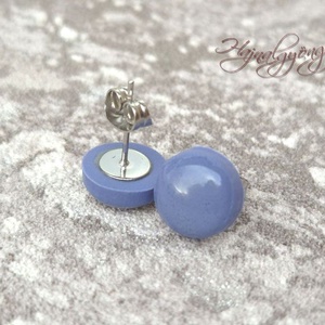 LILÁS KÉKES nemesacél fülbevaló 10 mm - ékszer - fülbevaló - pötty fülbevaló - Meska.hu