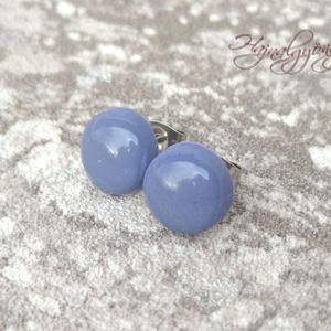 LILÁS KÉKES nemesacél fülbevaló 10 mm, Ékszer, Fülbevaló, Pötty fülbevaló, Ékszerkészítés, Gyurma, MESKA