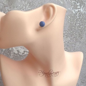 LILÁS KÉKES nemesacél fülbevaló 10 mm - ékszer - fülbevaló - pötty fülbevaló - Meska.hu