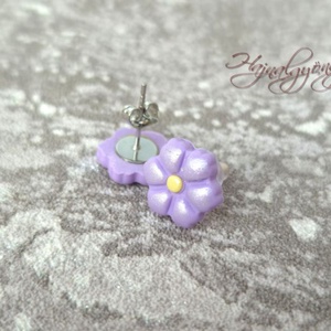 LILA VIRÁG nemesacél fülbevaló  - ékszer - fülbevaló - pötty fülbevaló - Meska.hu