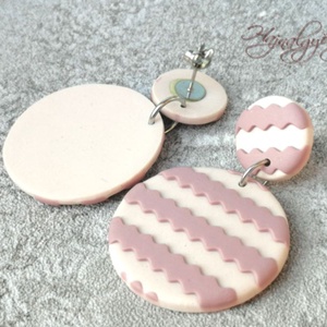 PASZTELL CSÍKOK nemesacél fülbevaló - ékszer - fülbevaló - lógó fülbevaló - Meska.hu