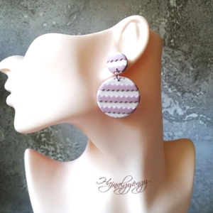 PASZTELL CSÍKOK nemesacél fülbevaló - ékszer - fülbevaló - lógó fülbevaló - Meska.hu