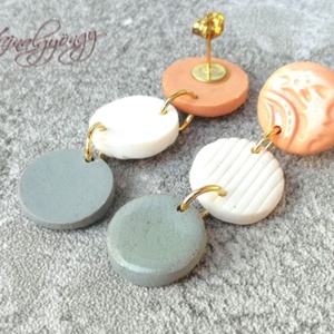 HÁROM KÖR nemesacél fülbevaló - ékszer - fülbevaló - lógó fülbevaló - Meska.hu