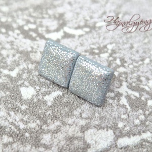 EZÜST NÉGYZET nemesacél fülbevaló 10 mm - ékszer - fülbevaló - pötty fülbevaló - Meska.hu