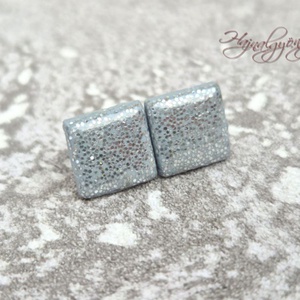 EZÜST NÉGYZET nemesacél fülbevaló 10 mm - Meska.hu