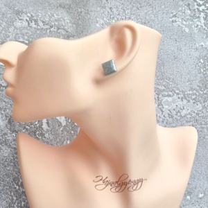 EZÜST NÉGYZET nemesacél fülbevaló 10 mm - ékszer - fülbevaló - pötty fülbevaló - Meska.hu