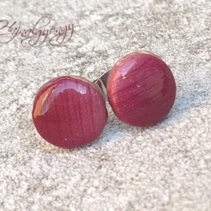 BURGUNDI nemesacél fülbevaló 10 mm - Meska.hu